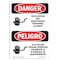 Signmission Safety Sign, OSHA Danger, 5" Height, High Voltage Maintenance Personnel Spanish OS-DS-D-35-VS-1347 - alternate 1